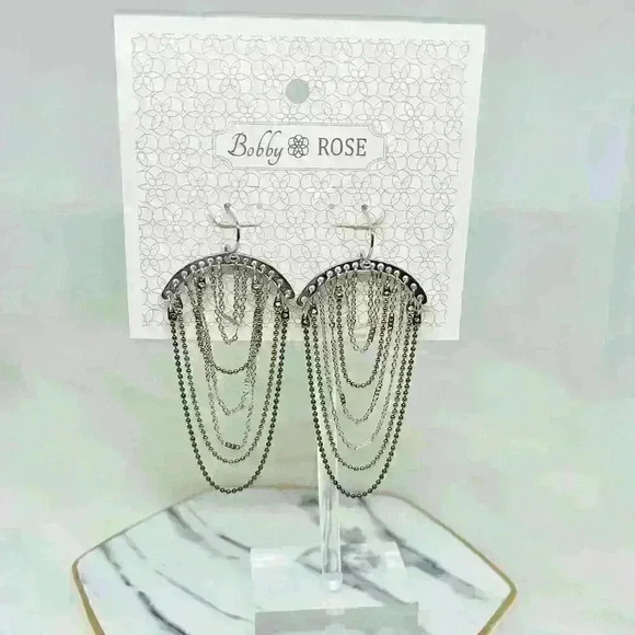 Bobby Rose Chain Earrings - Picture 2 of 2